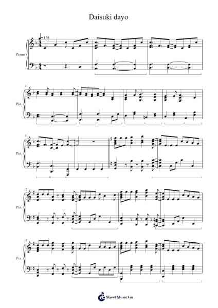 Daisuki dayo Sheet Music by undefined-Arr.Loliz O'Conbach