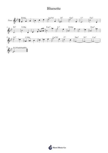 Bluesette Sheet Music by undefined-Arr.Handre Raekiel