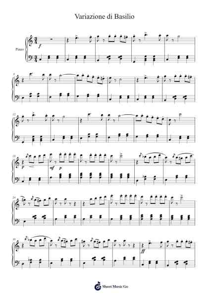 Variazione di Basilio Sheet Music by undefined-Arr.Ruthfitch Jackjoy