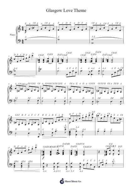 Glasgow Love Theme Sheet Music by E.K. Smith-Arr.Pegville
