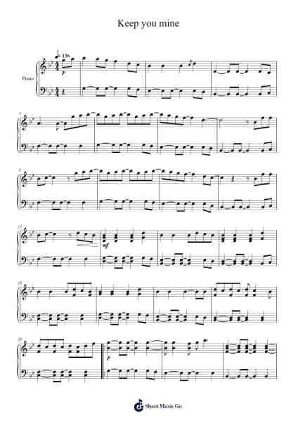 Keep you mine Sheet Music by NOTD/SHY Martin-Arr.Juddton Mucott