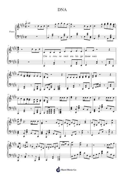 DNA Sheet Music by BTS-Arr.Fasthue