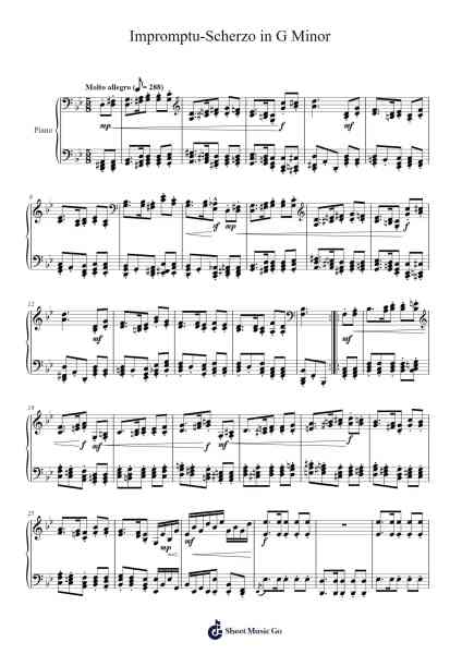 Impromptu-Scherzo in G Minor Sheet Music by Cookeda-Arr.Wrightac Phimaud