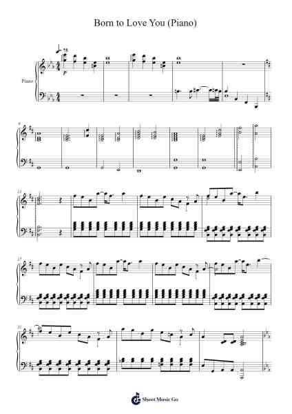 Born to Love You (Piano) Sheet Music by undefined-Arr.Virmoll