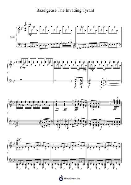 Bazelgeuse The Invading Tyrant Sheet Music by Akihiko Narita-Arr.Bosphia Wisell