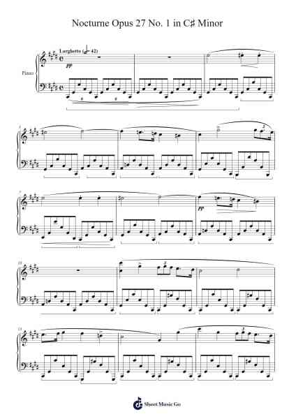 Nocturne in C♯ Minor, Op. 27, No. 1 Sheet Music by Frédéric François Chopin-Arr.Prittville Millbrian