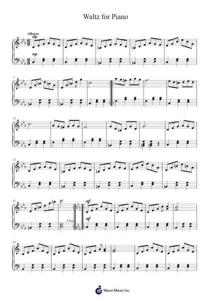 Waltz for Piano Sheet Music by T. Štefanov-Arr.Taters Jonkyle