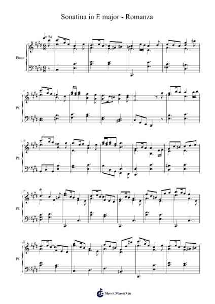 Sonatina in E major - Romanza Sheet Music by Riccardo Collu-Arr.Manpiers