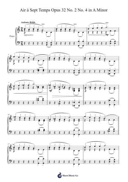 Air à Sept Temps Opus 32 No. 2 No. 4 in A Minor Sheet Music by Charles-Valentin Alkan-Arr.Dilliz Woolfsil