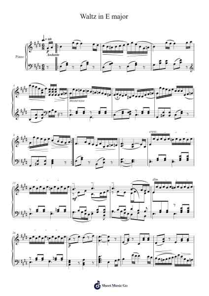 Waltz in E major Sheet Music by Macdes-Arr.Tessgo Cudean