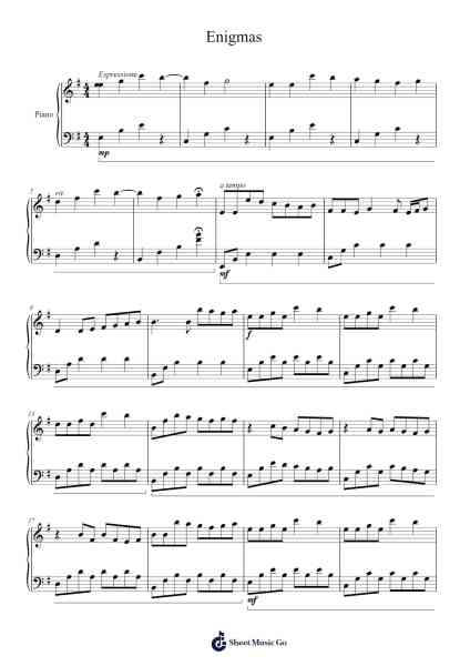 Enigmas Sheet Music by Hulchi-Arr.Evejob