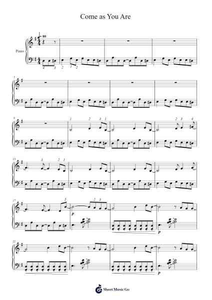 Come as You Are Sheet Music by undefined-Arr.Oryet Zosoll