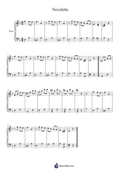 Novelette Sheet Music by Cornelius Gurlitt-Arr.Parlen Iky