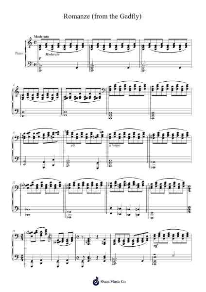 Romanze (from the Gadfly) Sheet Music by Dmitri Shostakovich-Arr.Conpiers
