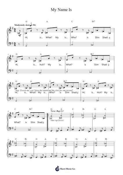 My Name Is Sheet Music by Eminem-Arr.Vicbuck Orboyle