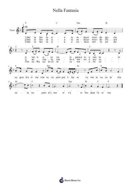 Nella Fantasia Sheet Music by Ennio Morricone-Arr.Blabott