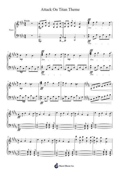 Attack On Titan Theme Sheet Music by undefined-Arr.Eglice