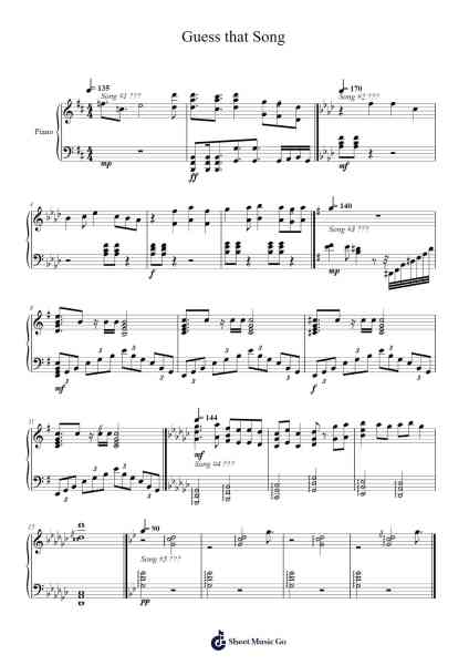 Guess that Song Sheet Music by Camryn Christensen-Arr.Maudky Clairebey