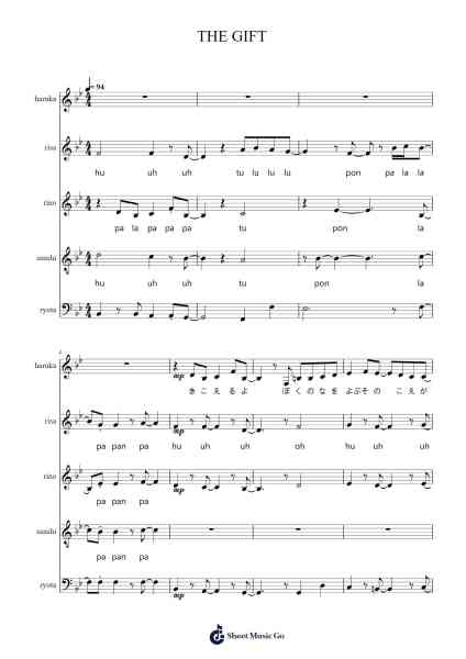THE GIFT Sheet Music by 平井 大-Arr.Paygill Noaho'neil