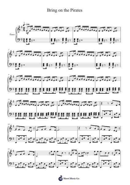 Bring on the Pirates Sheet Music by The Fold-Arr.Ocsy