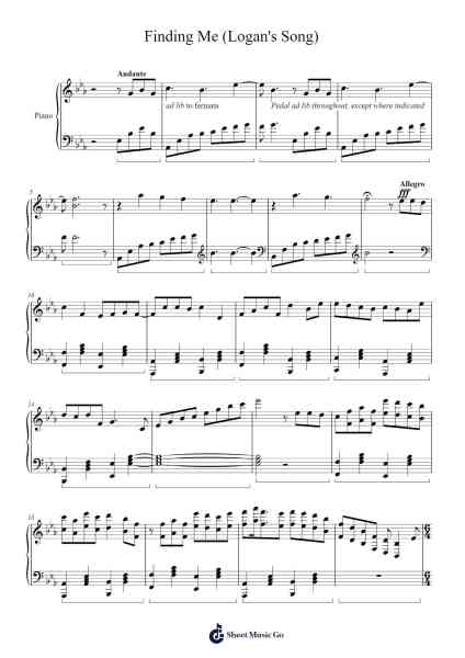 Finding Me (Logan's Song) Sheet Music by O'Conphen Boylejay-Arr.Waygrid