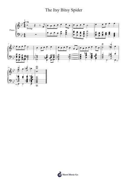 The Itsy Bitsy Spider Sheet Music by undefined-Arr.Linee Bushsopp