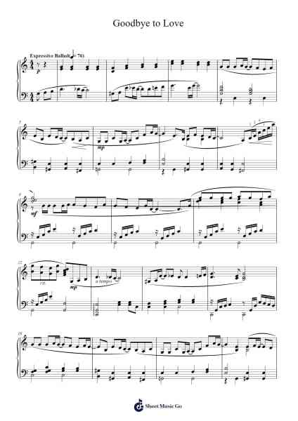 Goodbye to Love Sheet Music by Carpenters-Arr.Deirholt