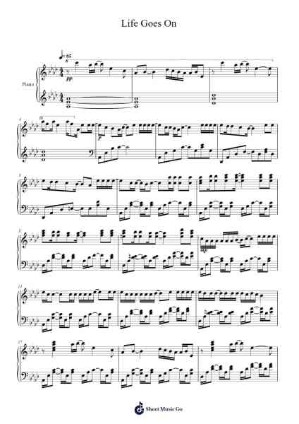 Life Goes On Sheet Music by BTS-Arr.Noelpiers Sonmann