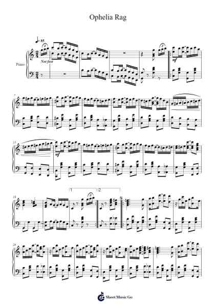 Ophelia Rag Sheet Music by James Scott-Arr.Cybing Gilldrew