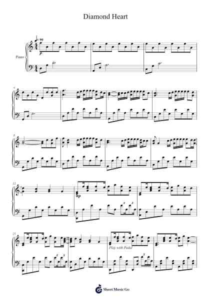 Diamond Heart Sheet Music by LittleTranscriber-Arr.Efbin Kimsie