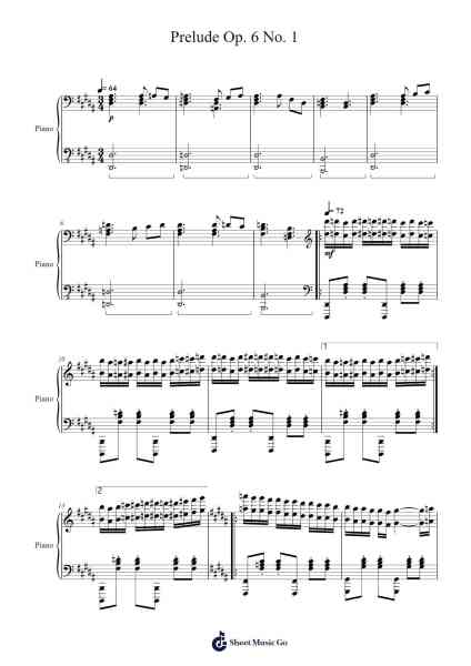Prelude Op. 6 No. 1 Sheet Music by Vihood-Arr.Beague Kinglor