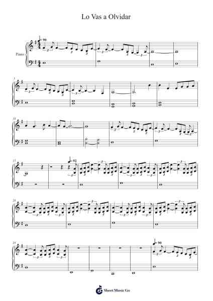 Lo Vas a Olvidar Sheet Music by Billie Eilish-Arr.Ligreen