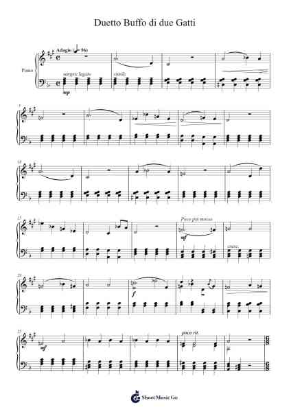Duetto Buffo di due Gatti Sheet Music by G. Rossini-Arr.Browneclaude Petmond