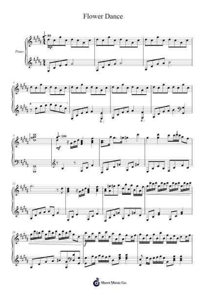 Flower Dance Sheet Music by undefined-Arr.Derkins
