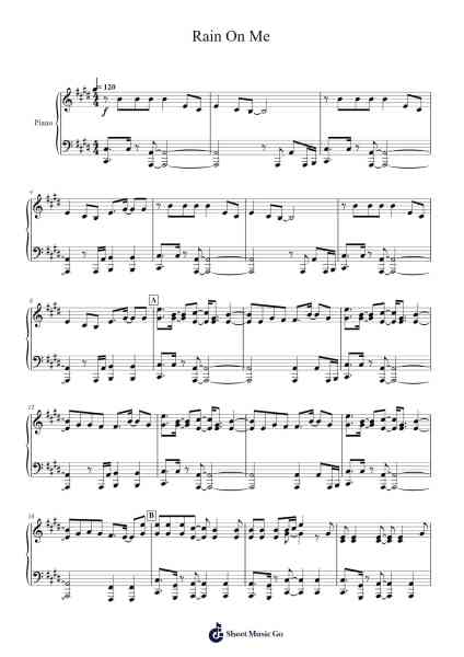 Rain On Me Sheet Music by Lady Gaga/Ariana Grande-Arr.Linjane Barcox