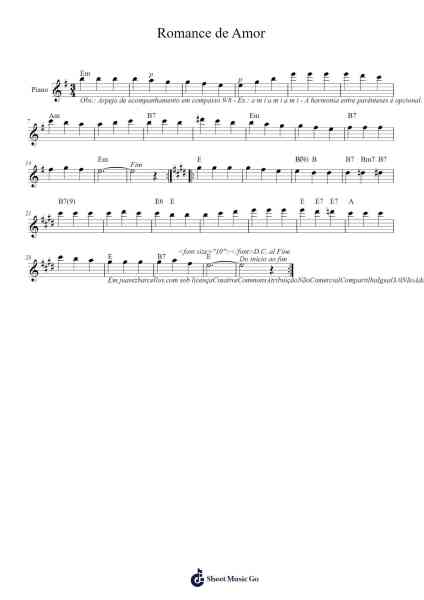 Romance de Amor Sheet Music by Lynand Pancie-Arr.Danchloe