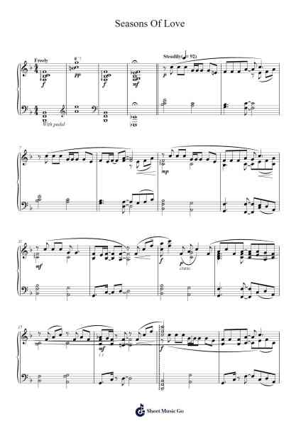 Seasons Of Love (from Rent) Sheet Music by Jonathan Larson-Arr.Linee Bushsopp