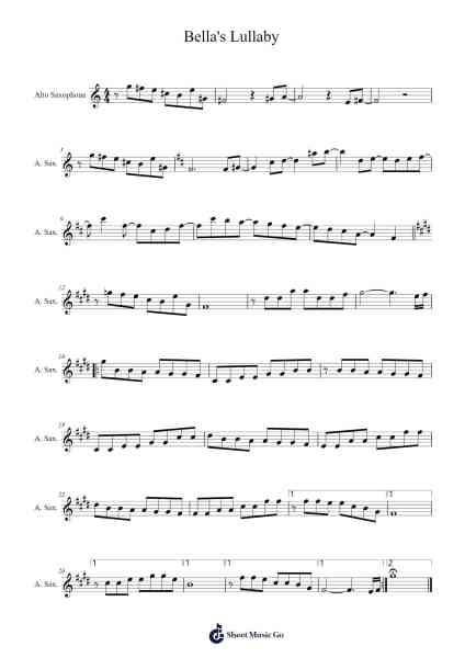 Bella's Lullaby Sheet Music by Carter Burwell-Arr.Gwenning