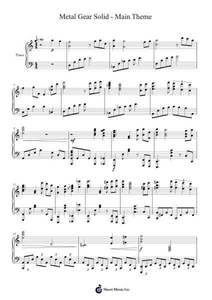 Metal Gear Solid - Main Theme Sheet Music by Tappi Iwase-Arr.Bergdrew Browningthur