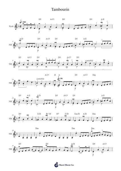 Tambourin Sheet Music by Jean-Philippe Rameau-Arr.Kyleret Earlkyle