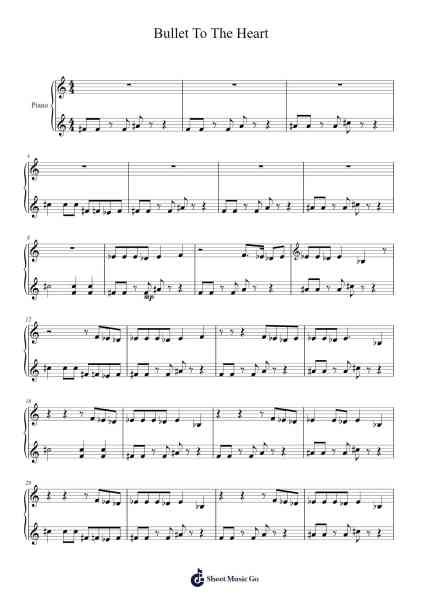 Bullet To The Heart Sheet Music by Ren-Arr.Rooven