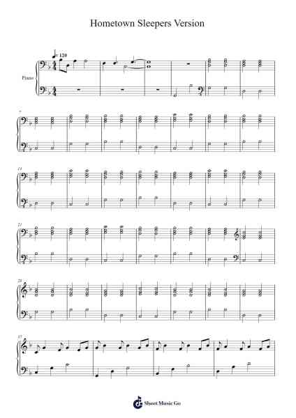 Hometown Sleepers Version Sheet Music by Tyler Joseph/John Kennedy-Arr.Ogreen Belker