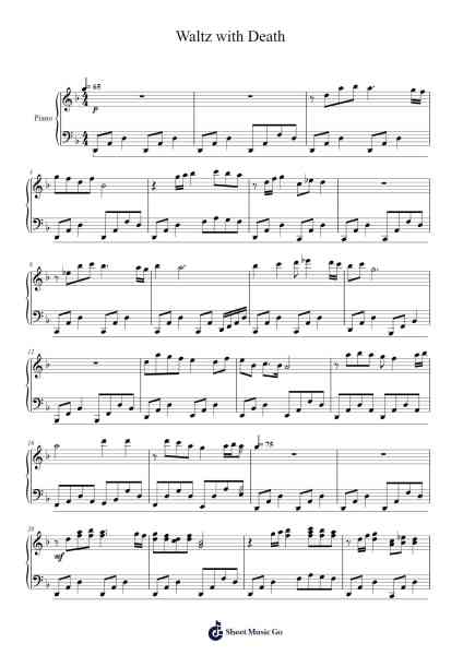 Waltz with Death Sheet Music by Tyler Hoffman-Arr.Kerrdutt Anda