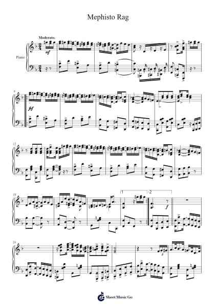 Mephisto Rag (1908) Sheet Music by A. J. Stastny-Arr.Sanhan Eipscius