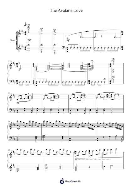 The Avatar's Love Sheet Music by Prujo-Arr.Corrie
