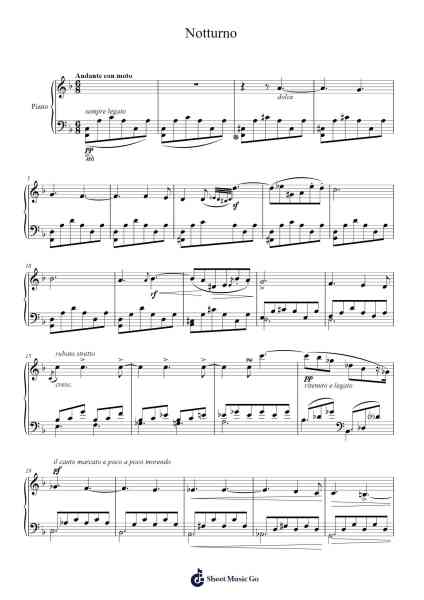Notturno Sheet Music by Clara Schumann-Arr.Seac