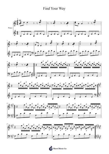 Find Your Way from Final Fantasy VIII Sheet Music by Nobuo Uematsu-Arr.Bellzer Elrene