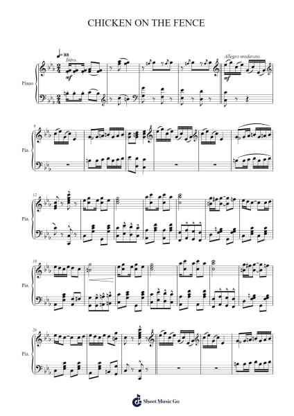 CHICKEN ON THE FENCE Sheet Music by Jacob Henry Ellis-Arr.Sanprice