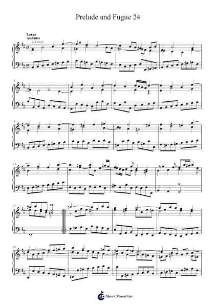 Prelude and Fugue No. 24 in B Minor, BWV 869 from The Well-Tempered Clavier, Book I Sheet Music by Johann Sebastian Bach-Arr.Warmy Wheebright
