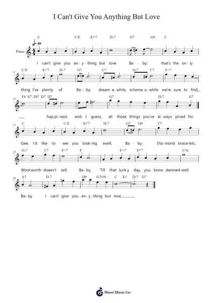 I Can't Give You Anything But Love Sheet Music by Jimmy McHugh-Arr.Spenchi Gushall